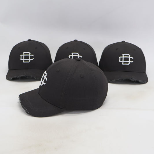 Distressed Monogram Cap - Charcoal