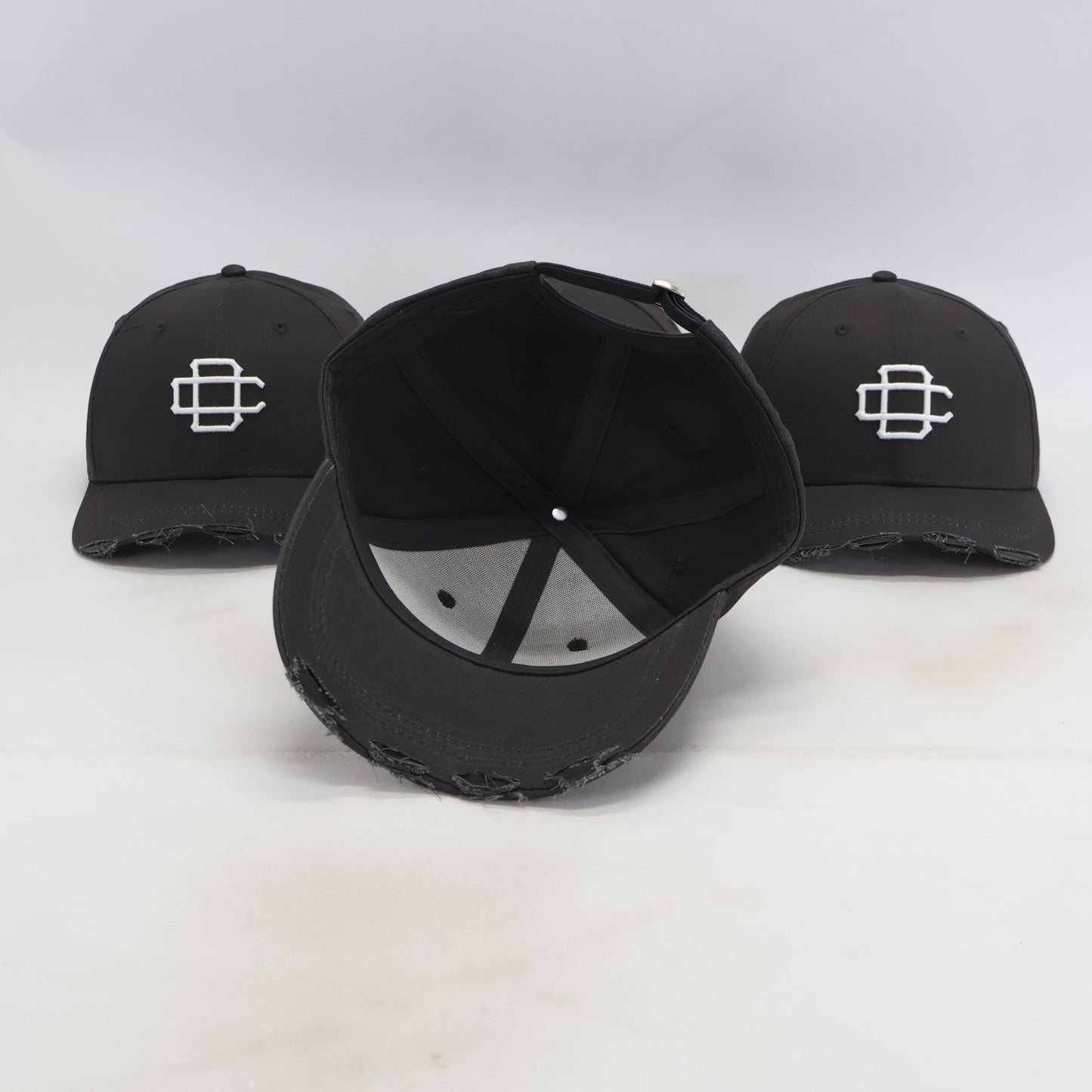 Distressed Monogram Cap - Charcoal